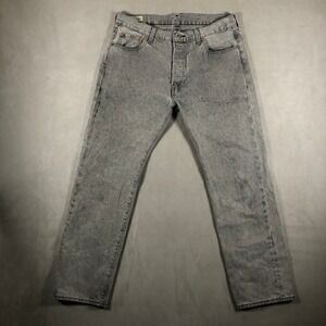 Levis Jeans Mens 32x29 Gray 501 Button Fly Faded Denim Red Tab Straight Leg